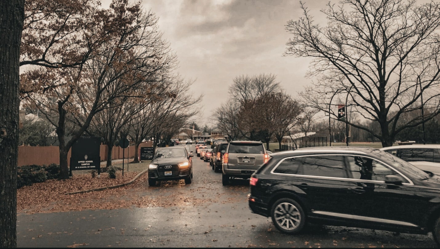 morning queues at a private school